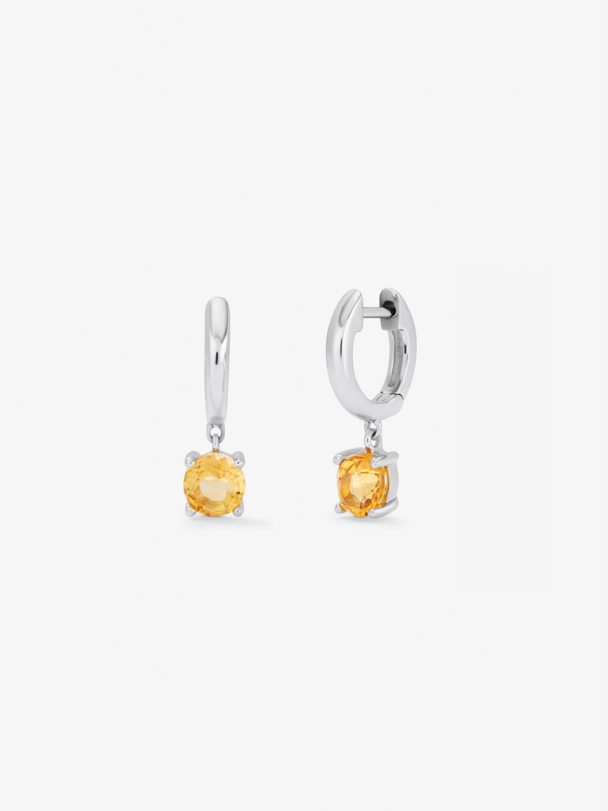 Utopian silver earrings with citrine