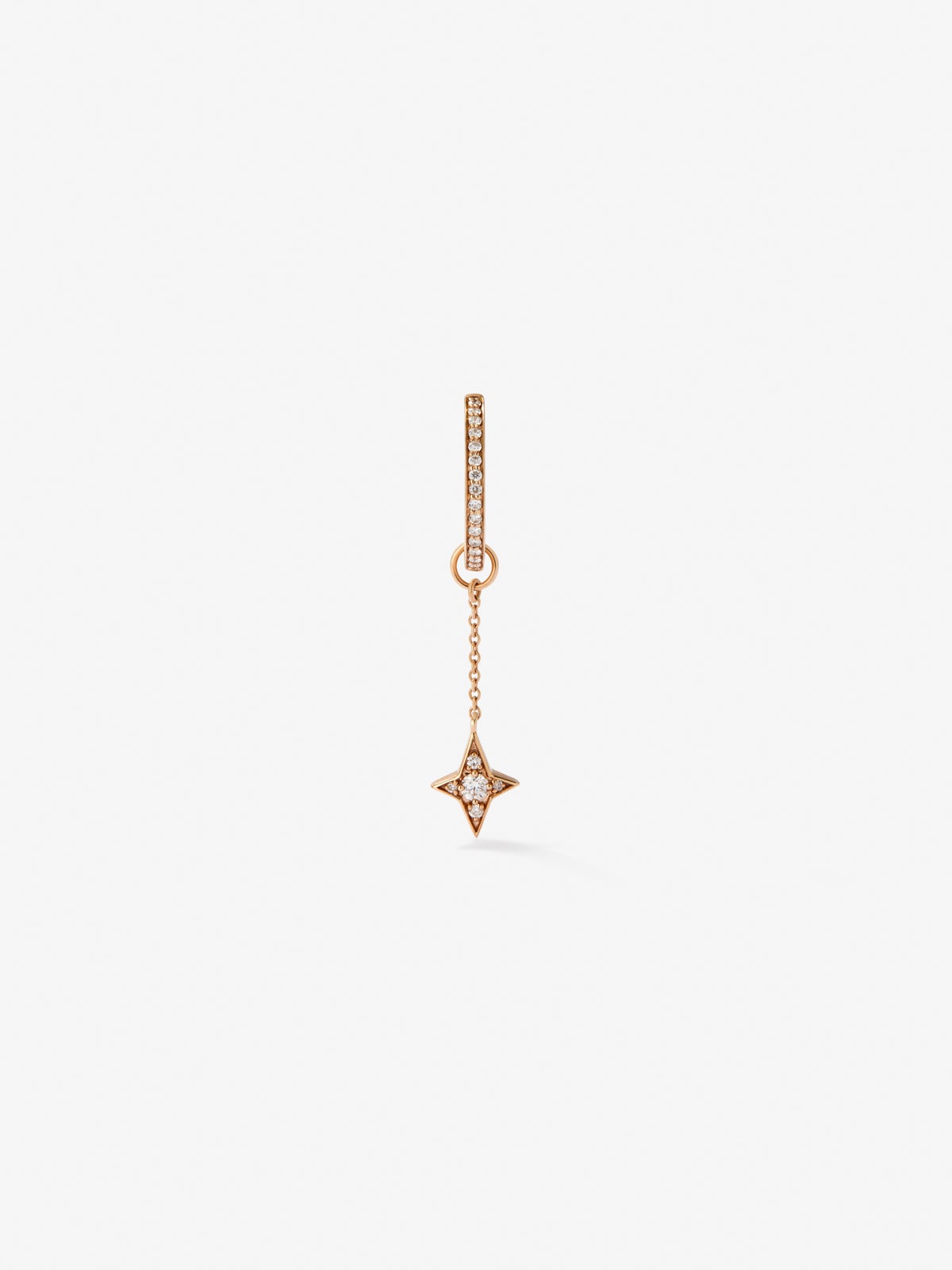 Individual 18K rose gold earring with 20 brilliant-cut diamonds with a total of 0.13 cts