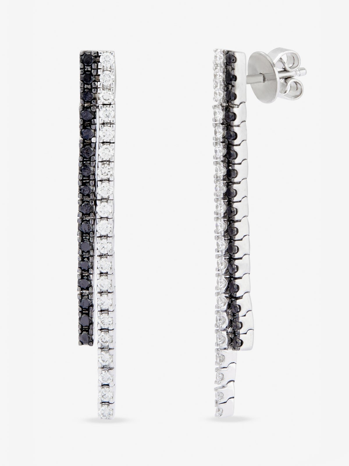 18K white gold pendant with black diamond and white diamond
