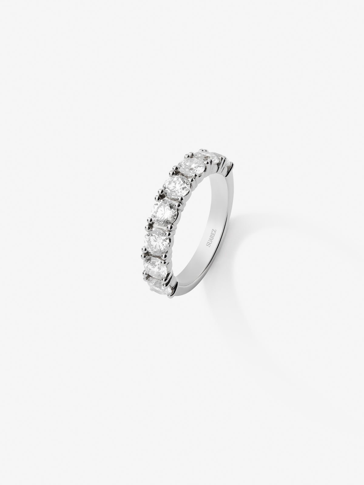 Half ring in 18K white gold with 8 brilliant-cut diamonds with a total of 2.05 cts