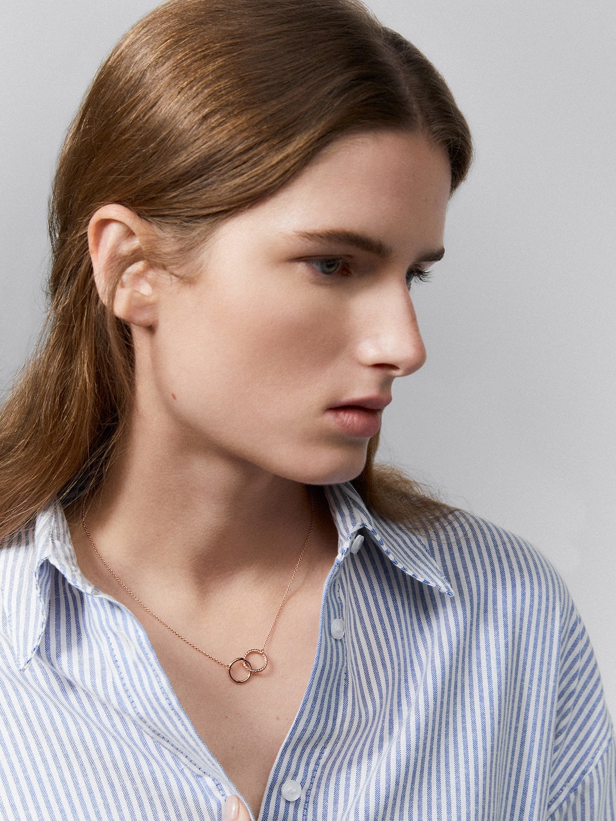 18kt Rose Gold Interlocking Circles Pendant