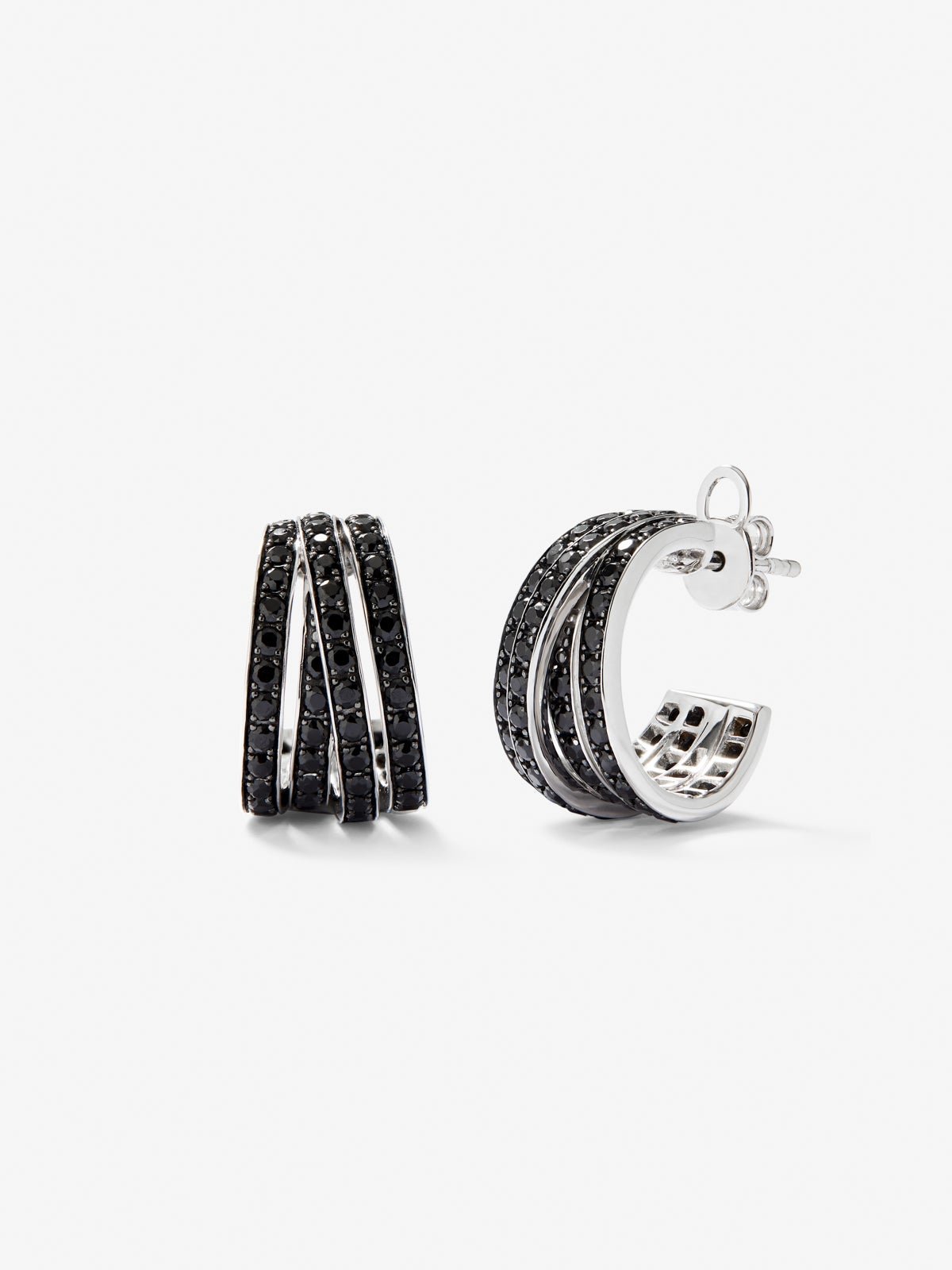 925 silver earrings with black spinels