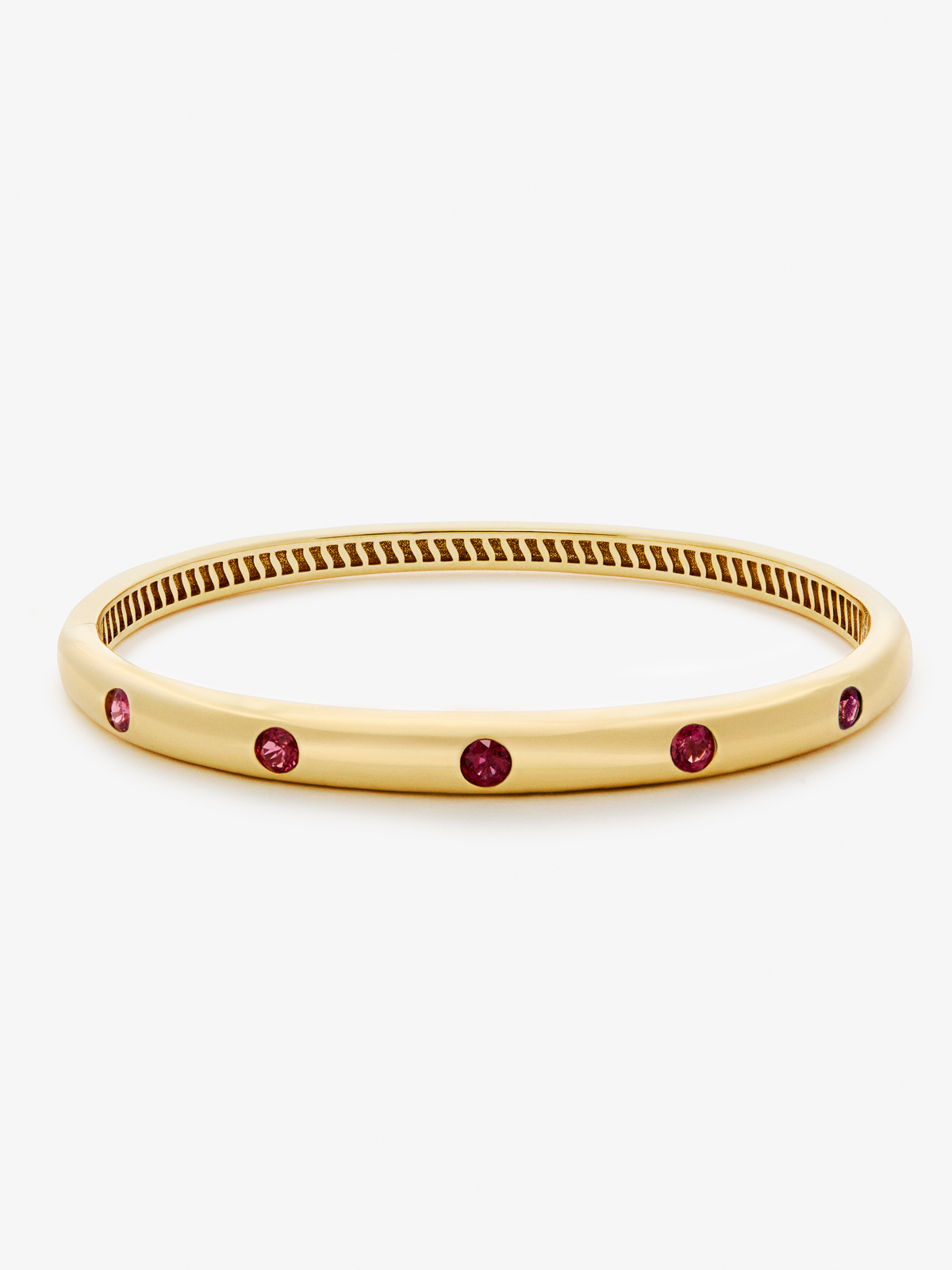 18K yellow gold bracelet with 1.2 ct brilliant cut rubies