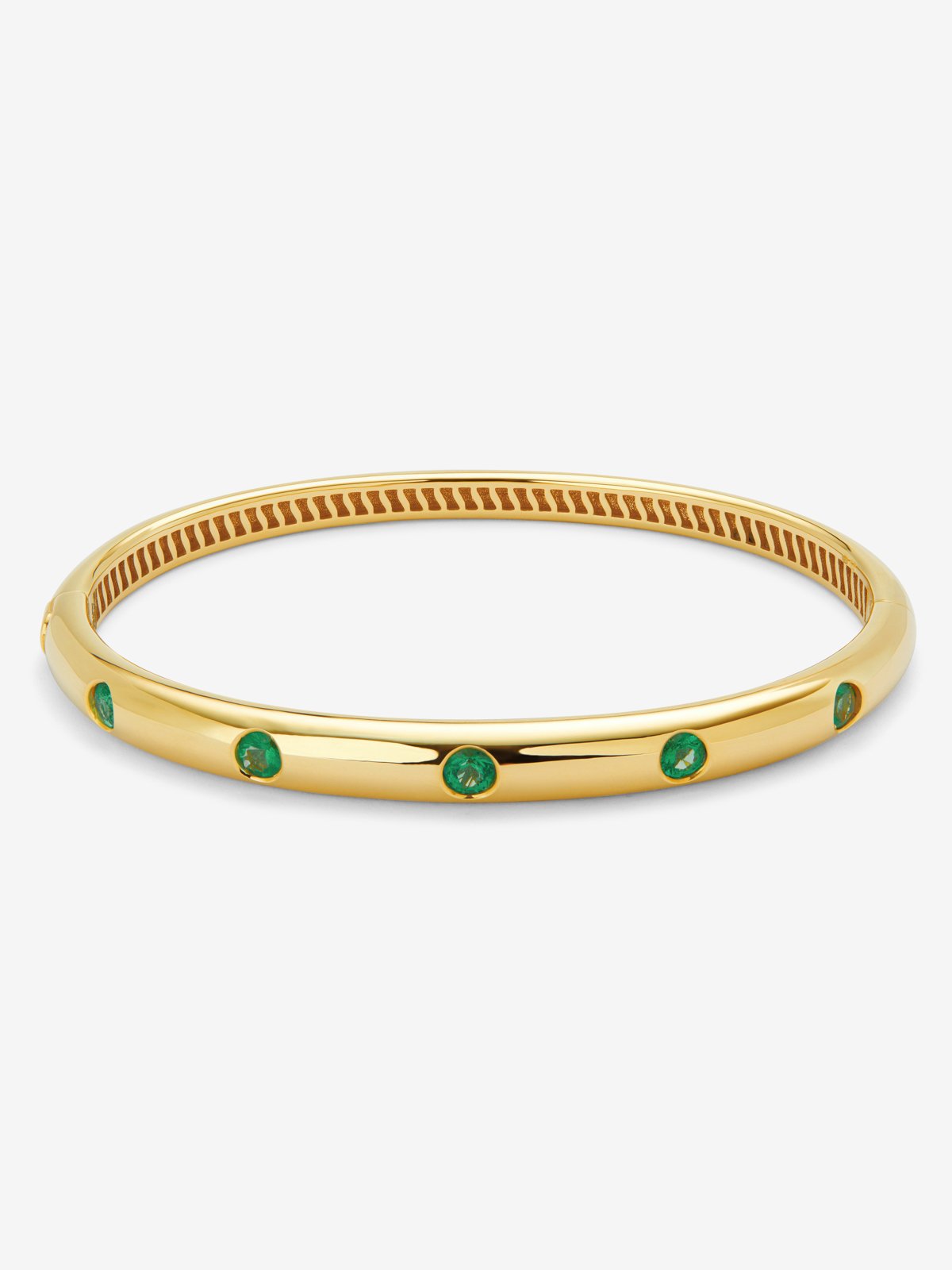 Pulsera de oro amarillo de 18K con esmeraldas en talla brillante de 1,02 cts