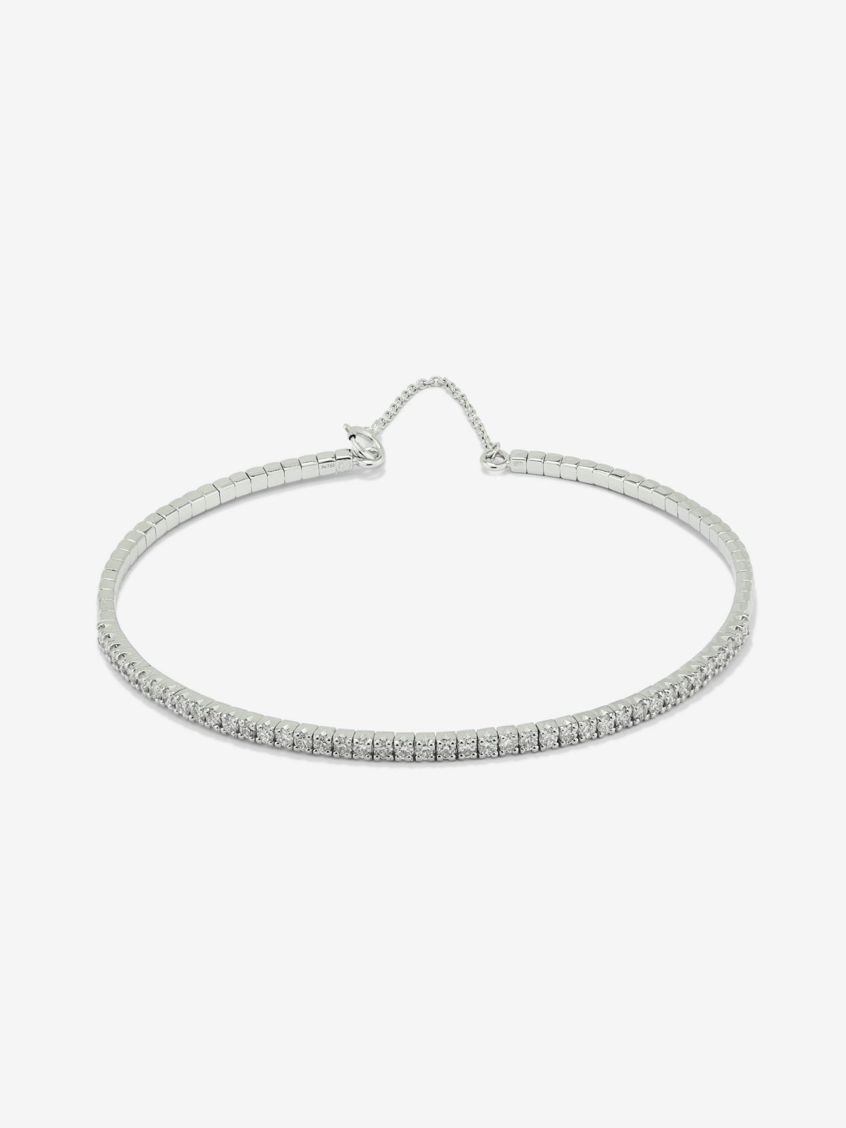18K White Gold Diamond Rigid Bracelet