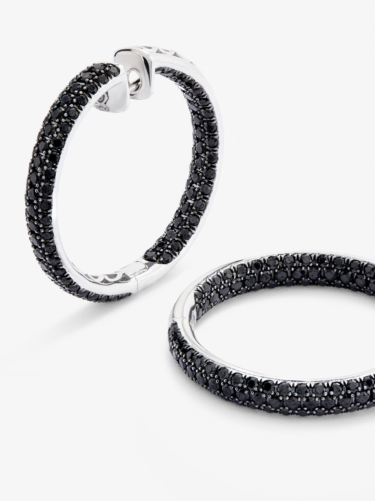 925 silver earrings with black spinels