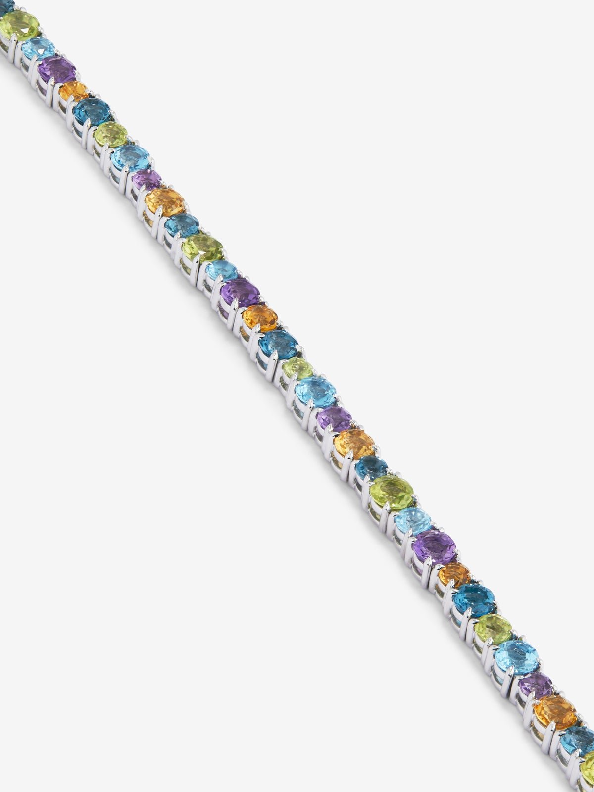 925 silver riviere bracelet with multicolored gems