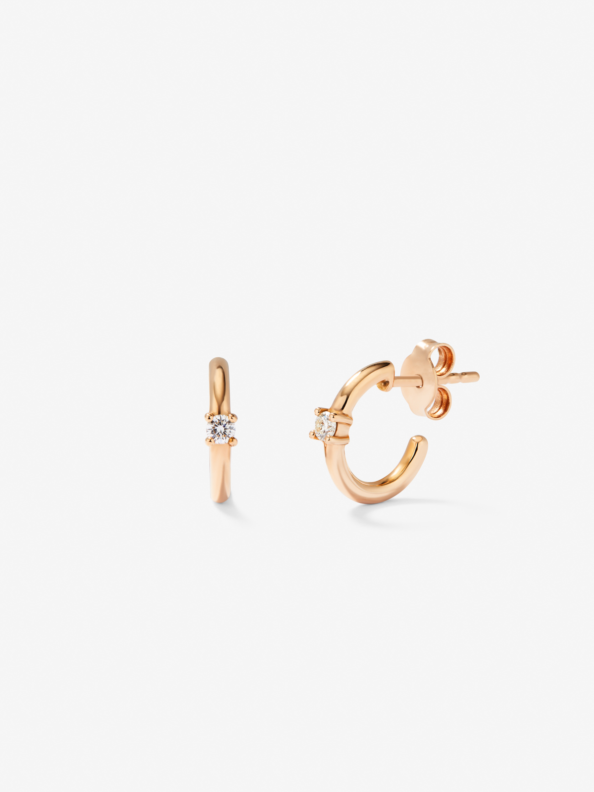 18kt rose gold earrings with diamonds