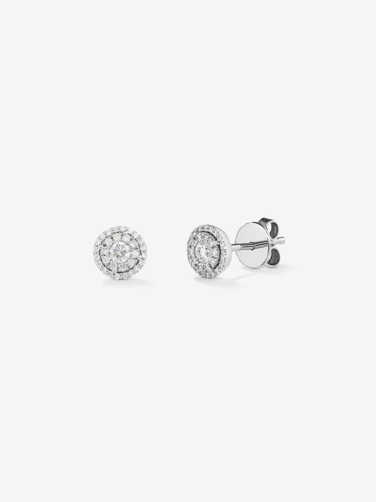 Pendientes de grace de oro blanco con diamante