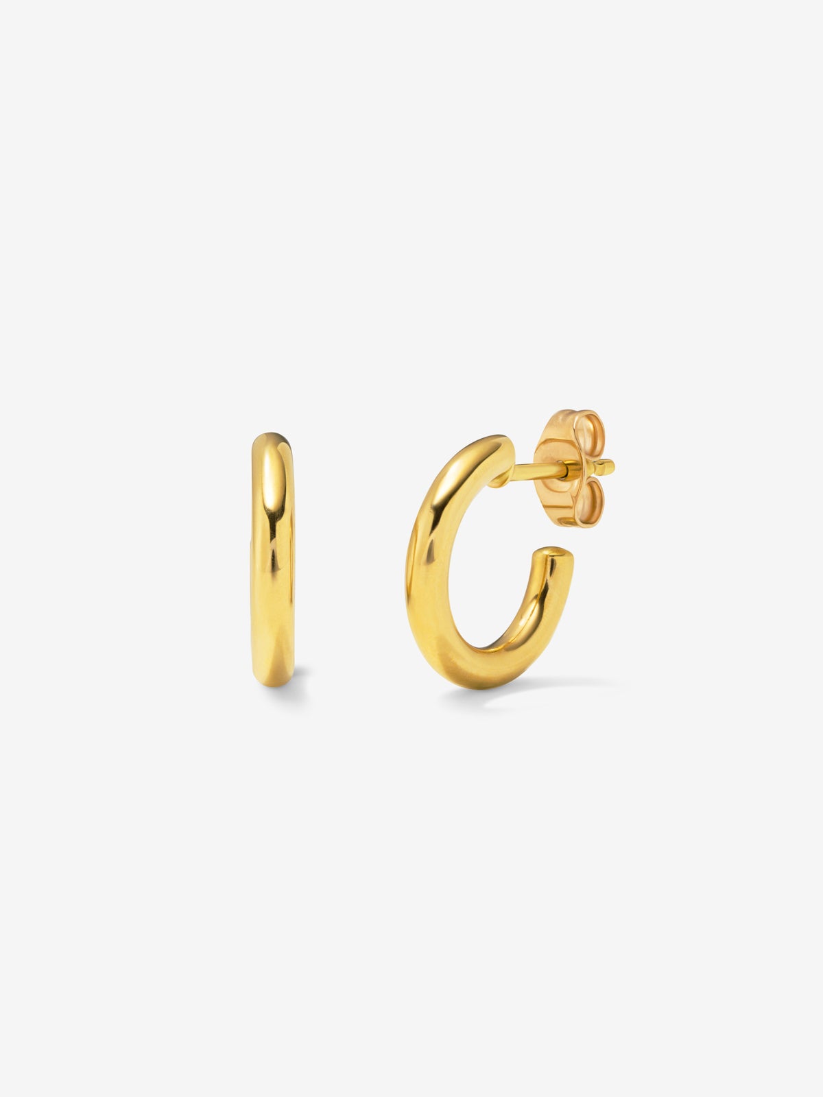 Pendientes aro liso pequeño de oro amarillo de 18K