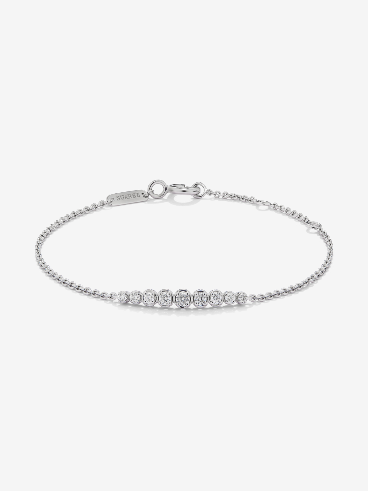 18K white gold diamond chain bracelet