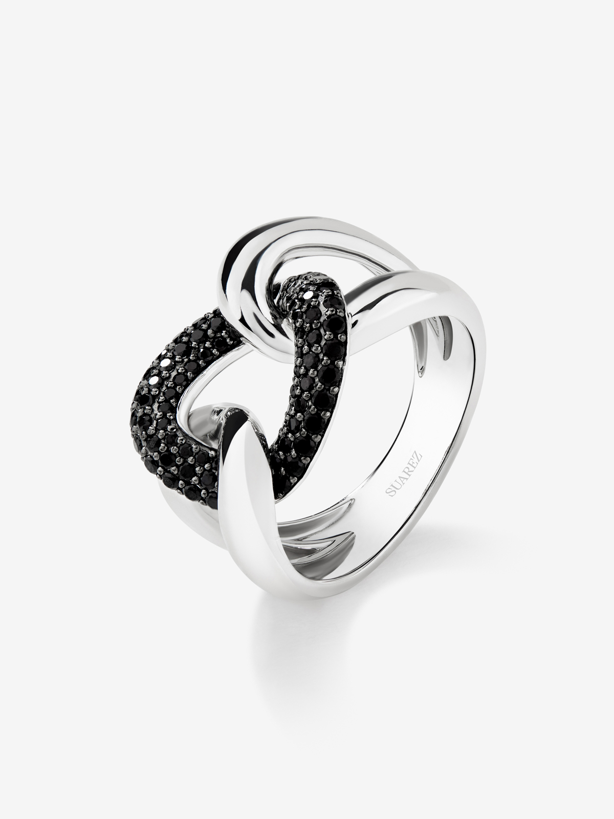 Ring with 925 silver knot with spinels