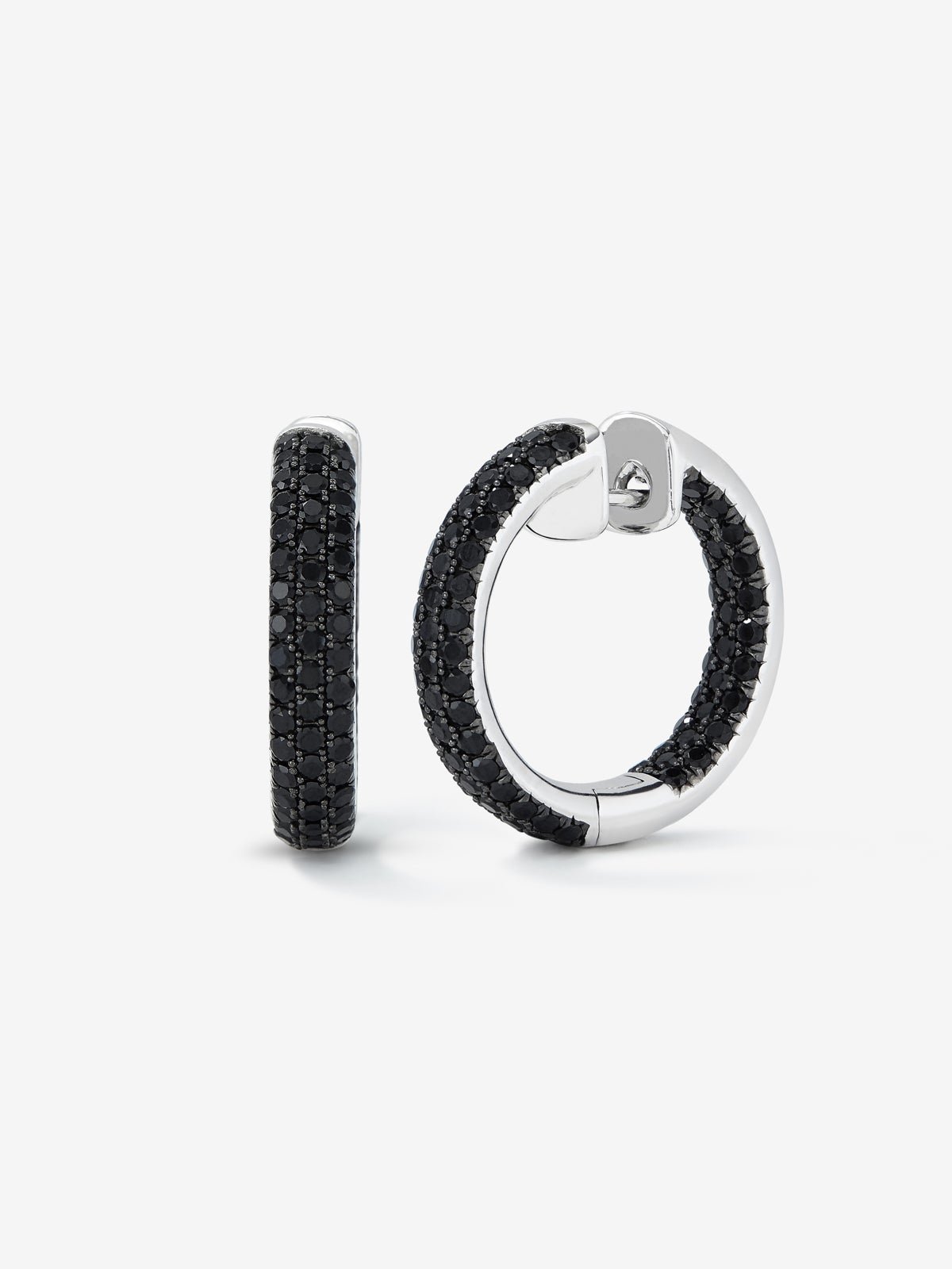 925 Silver hoop earrings with spinels