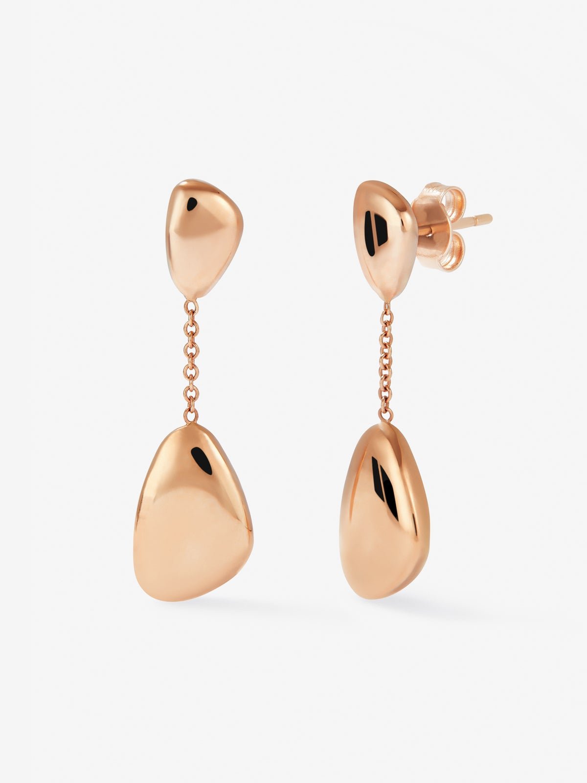 Pendientes de oro rosa de 18K con esferas