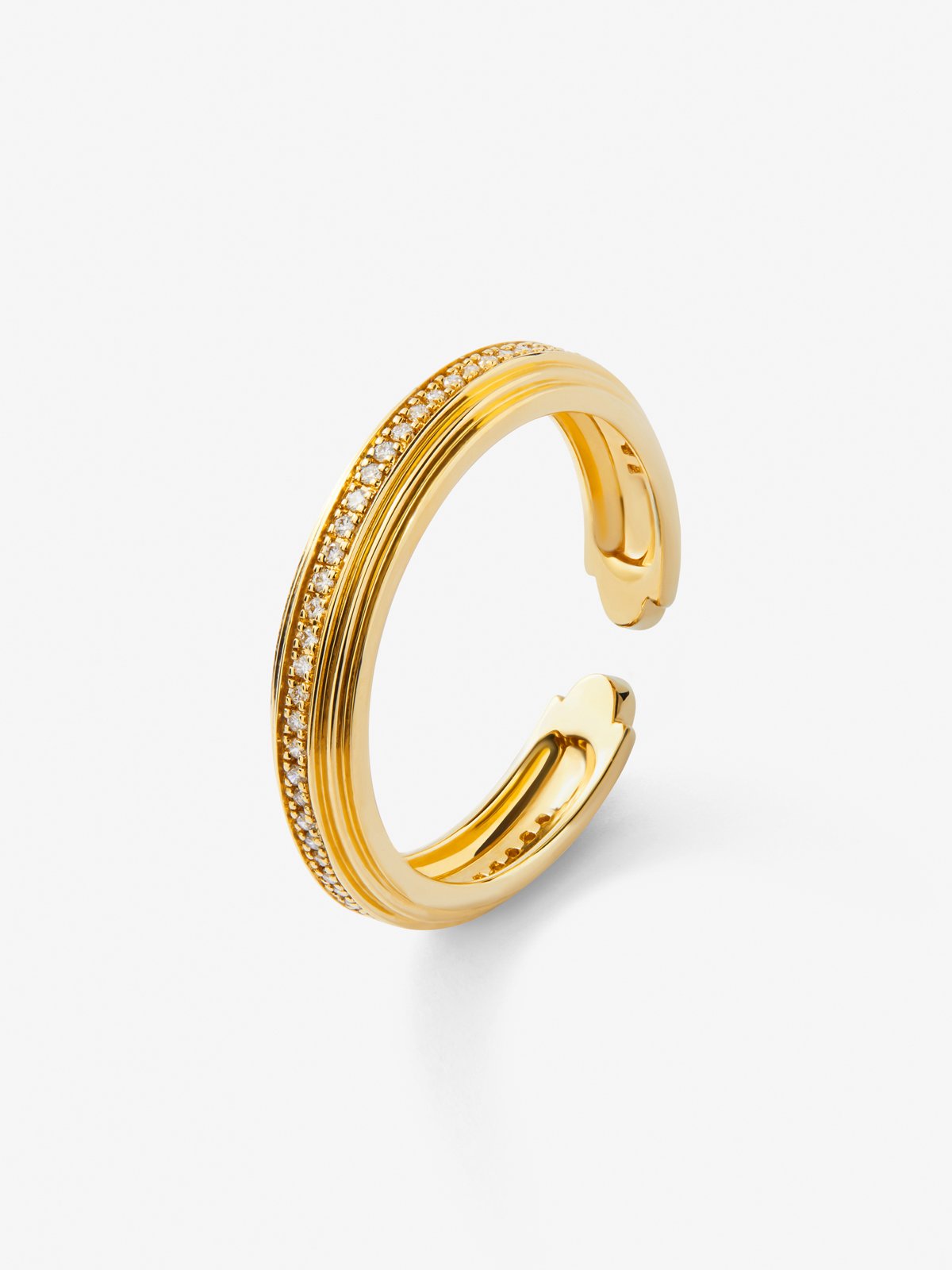 18K yellow gold ring with 50 brilliant-cut diamonds with a total of 0.15 cts
