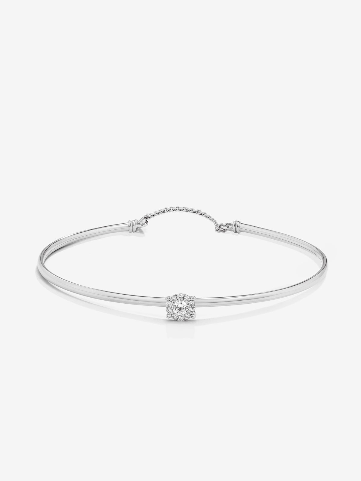 18K White Gold Diamond Rigid Bracelet