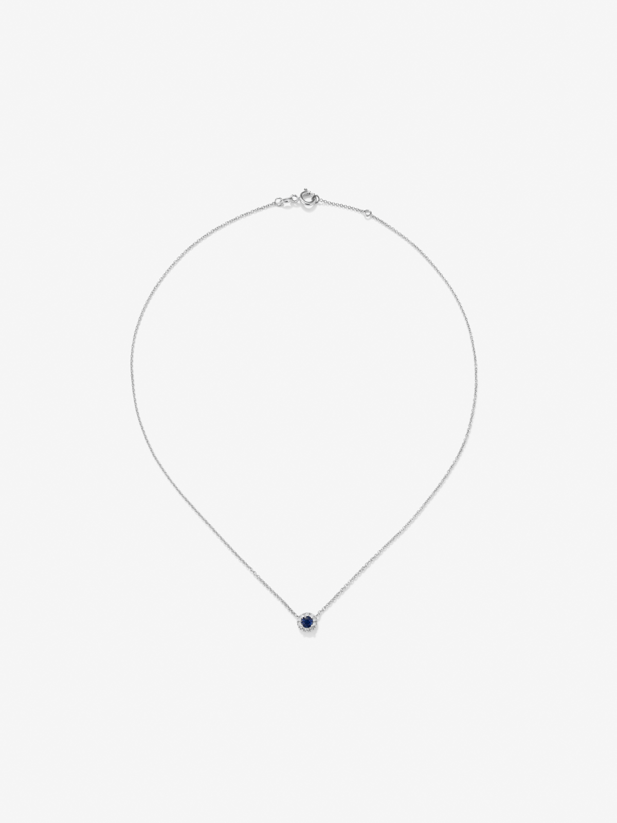 18K White Gold Orla Chain with Sapphire and Diamond