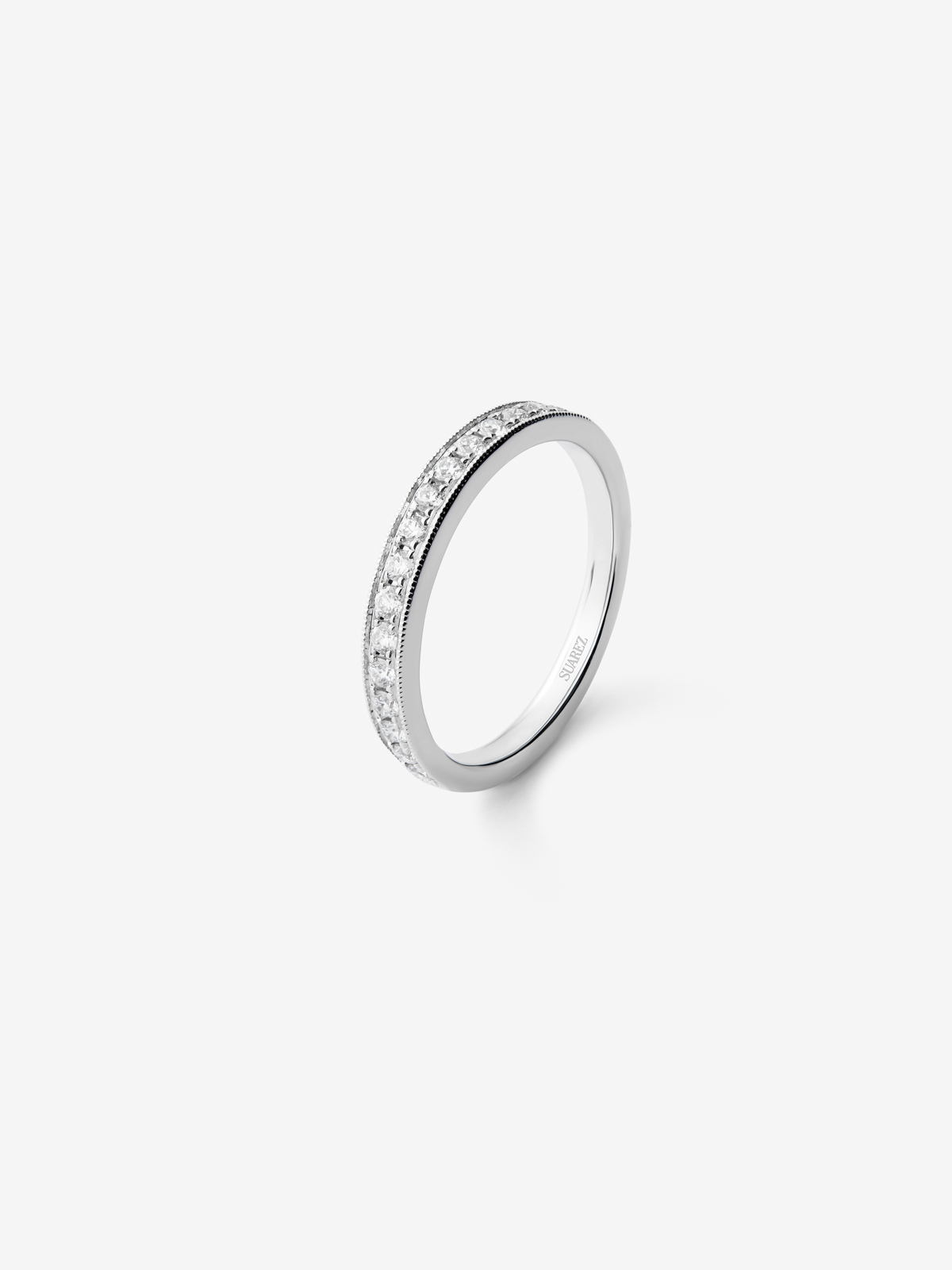 Half-eternity engagement ring of 18K white gold with diamonds on band 0.29ct.