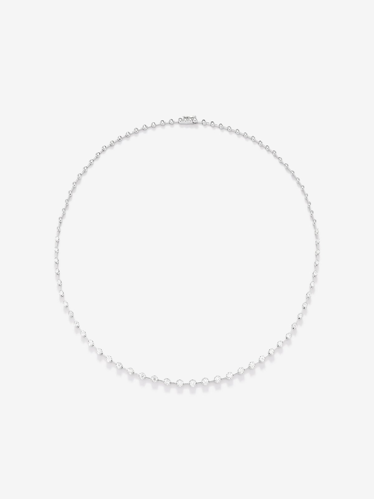 18K white gold necklace with white diamonds in 2.03 cts