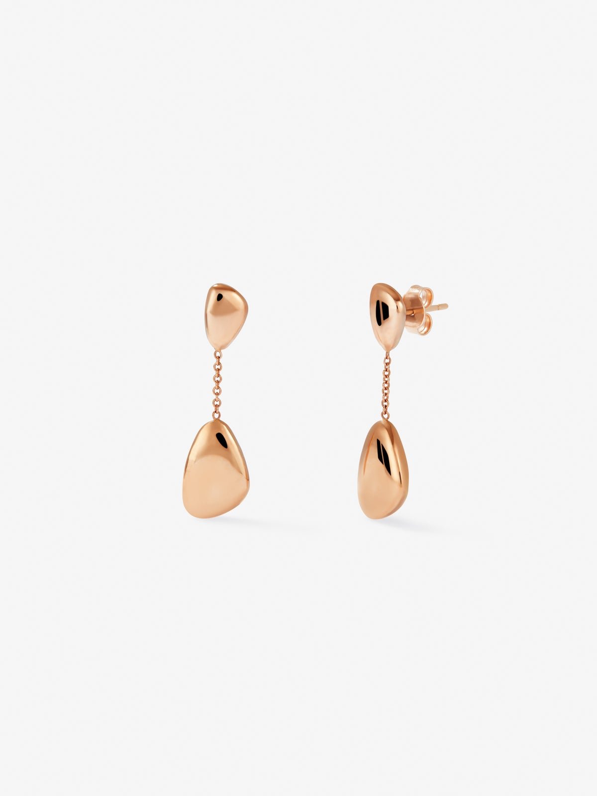 18K rose gold earrings with spheres