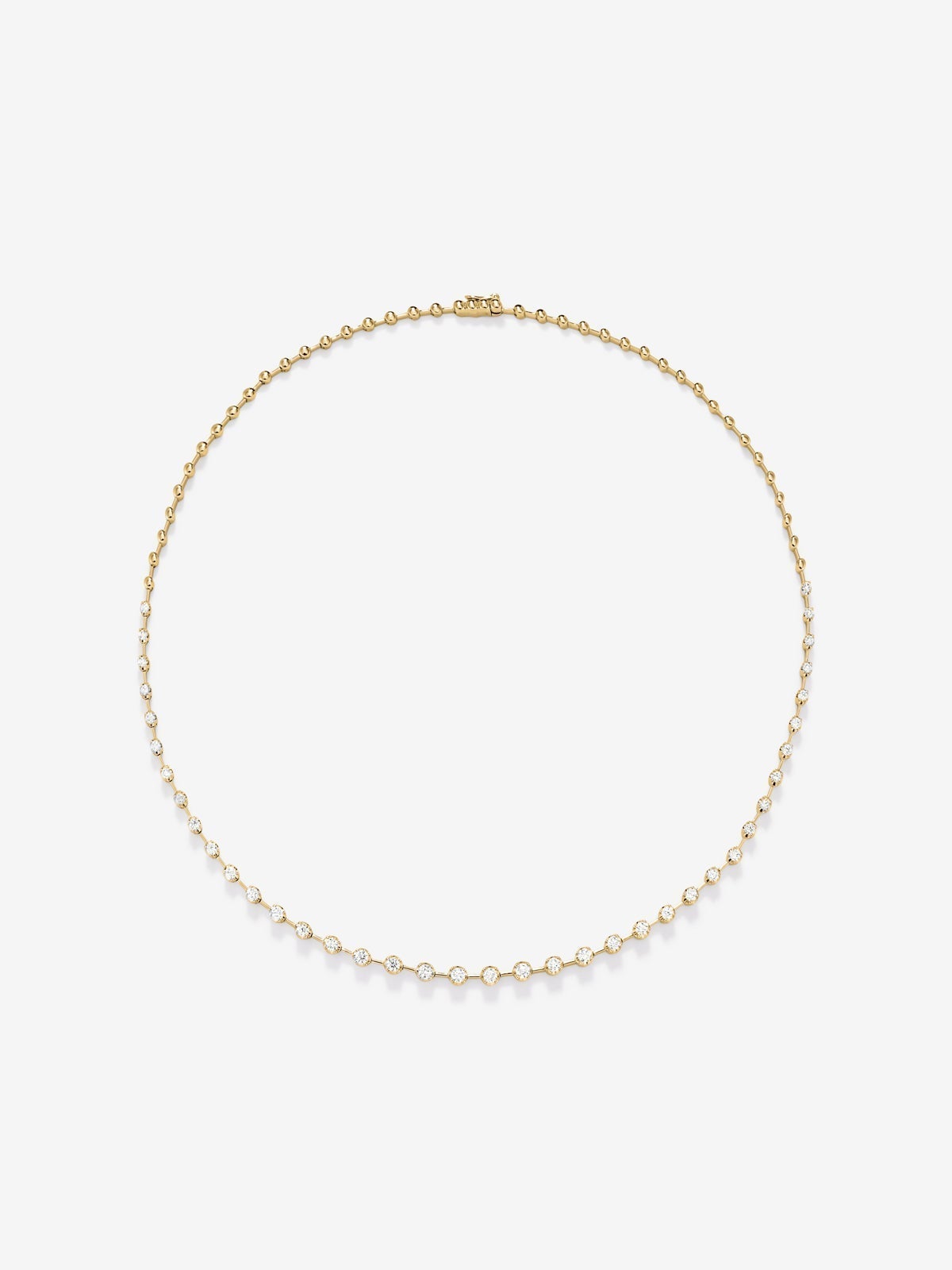 18K yellow gold necklace with 39 brilliant-cut diamonds with a total of 2 cts