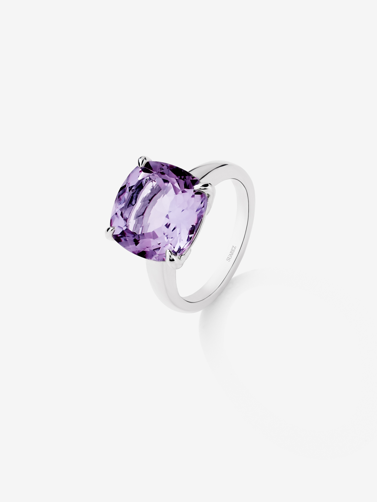 Silver ring with purple amethyst