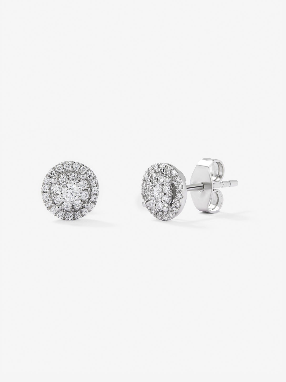 18K white gold earrings with 56 brilliant-cut diamonds with a total of 0.28 cts