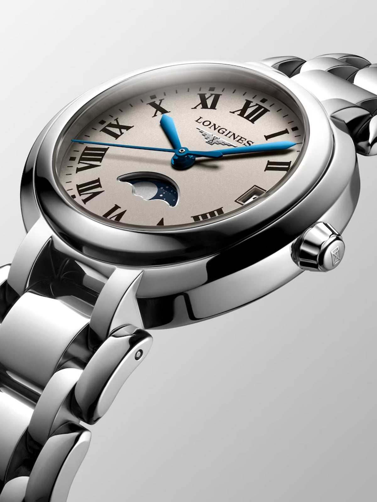 Longines Primaluna stainless steel watch with sapphire crystal and automatic movement