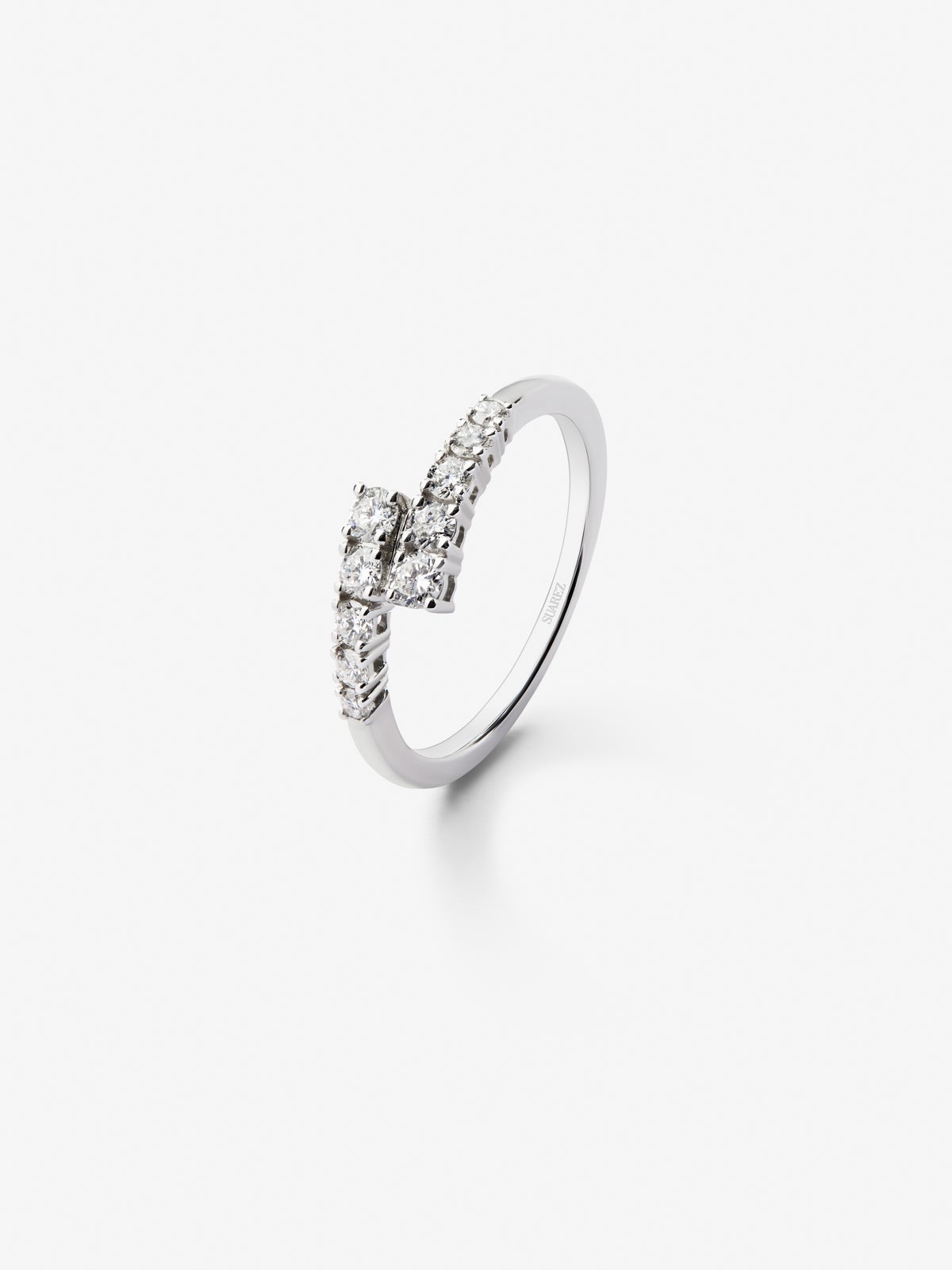 You and me ring in 18K white gold with 10 brilliant-cut diamonds with a total of 0.4 cts