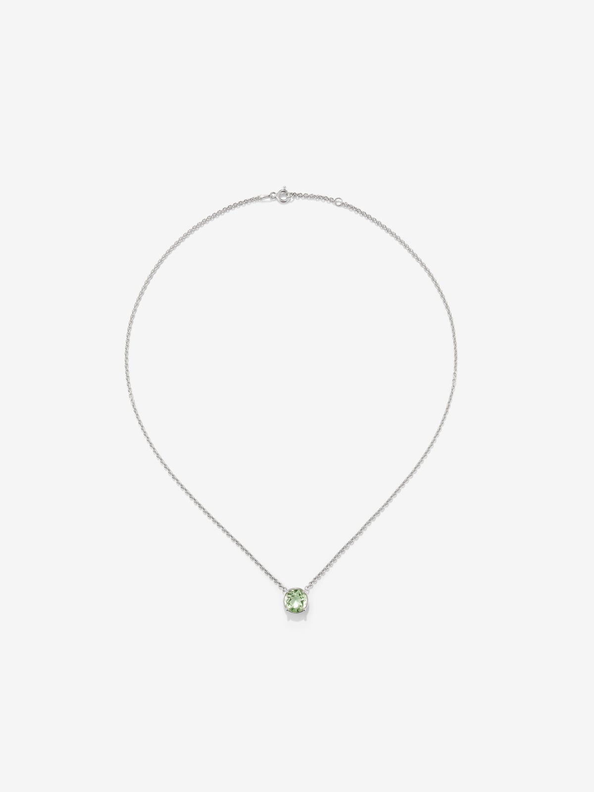 925 Silver chain pendant with green amethyst