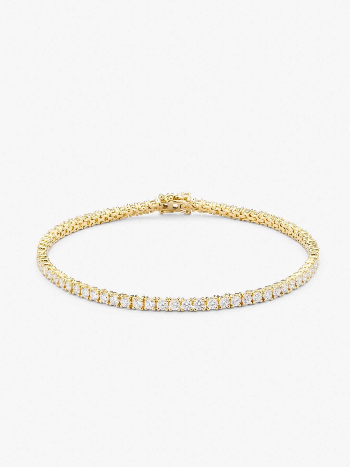 Pulsera rivière de oro amarillo de 18K con diamantes blancos en talla brillante de 3,11 cts