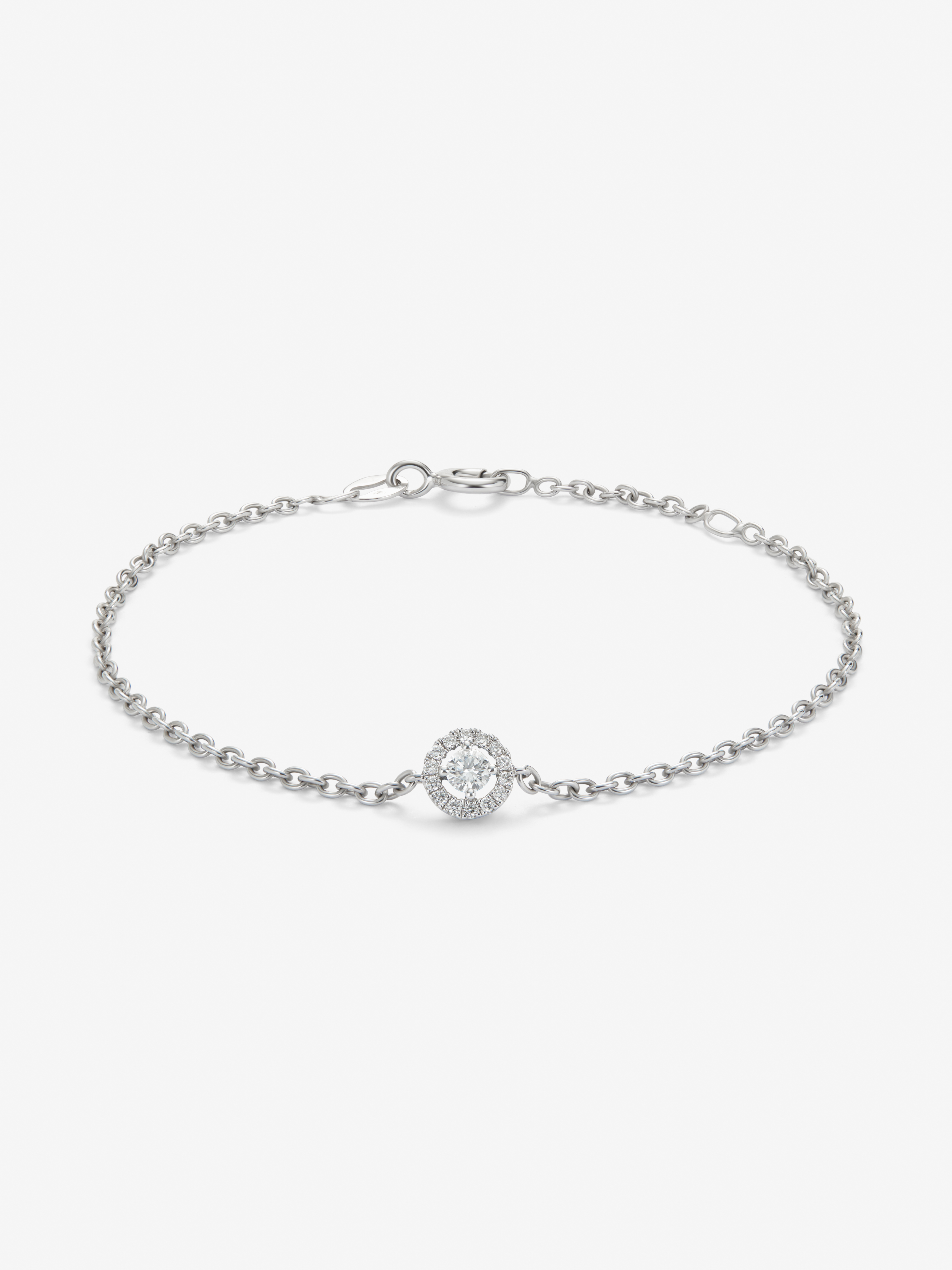 Pulsera de oro blanco de 18K con diamantes en talla brillante con un total de 0,12 cts