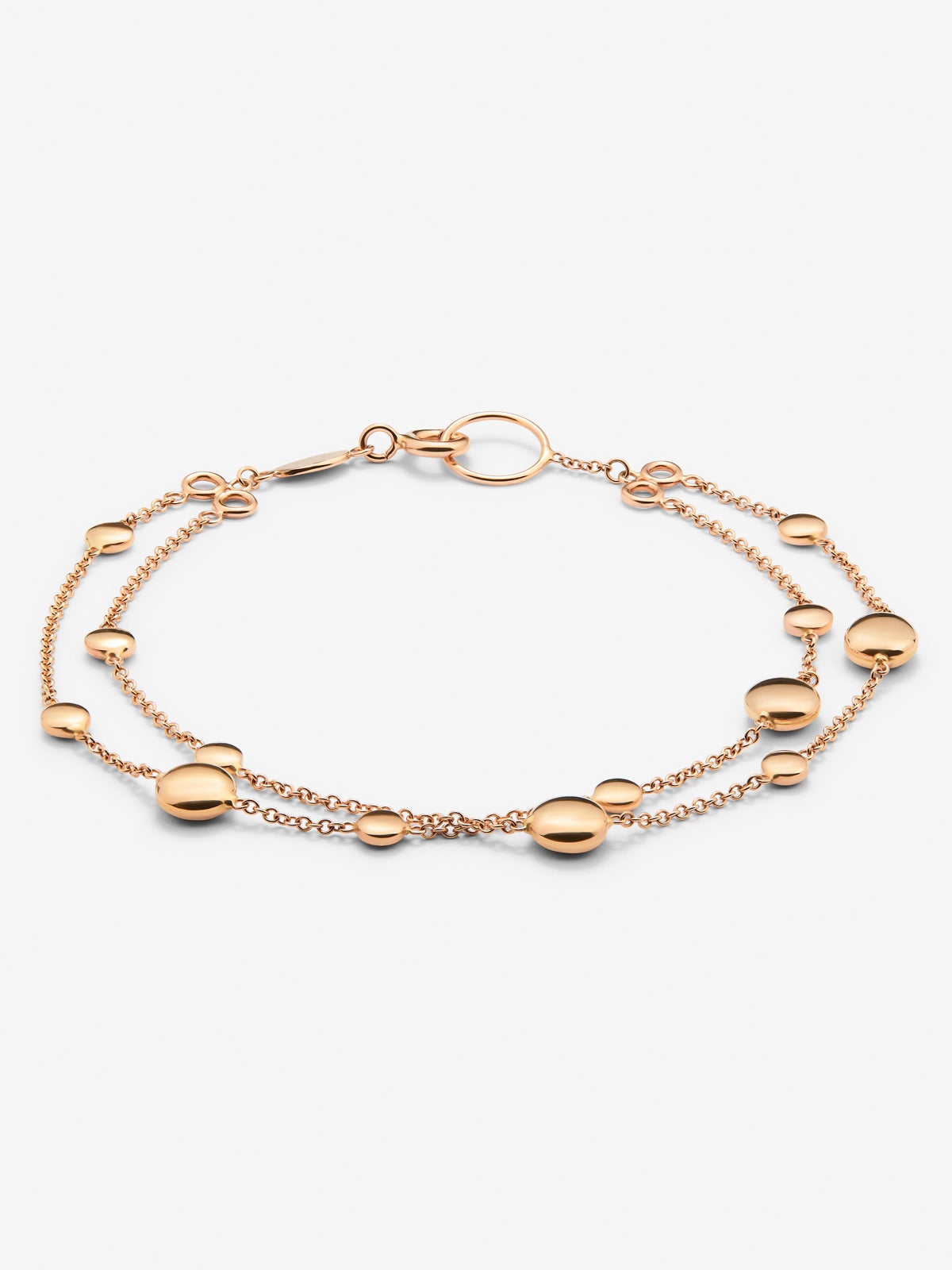 18K rose gold double bracelet