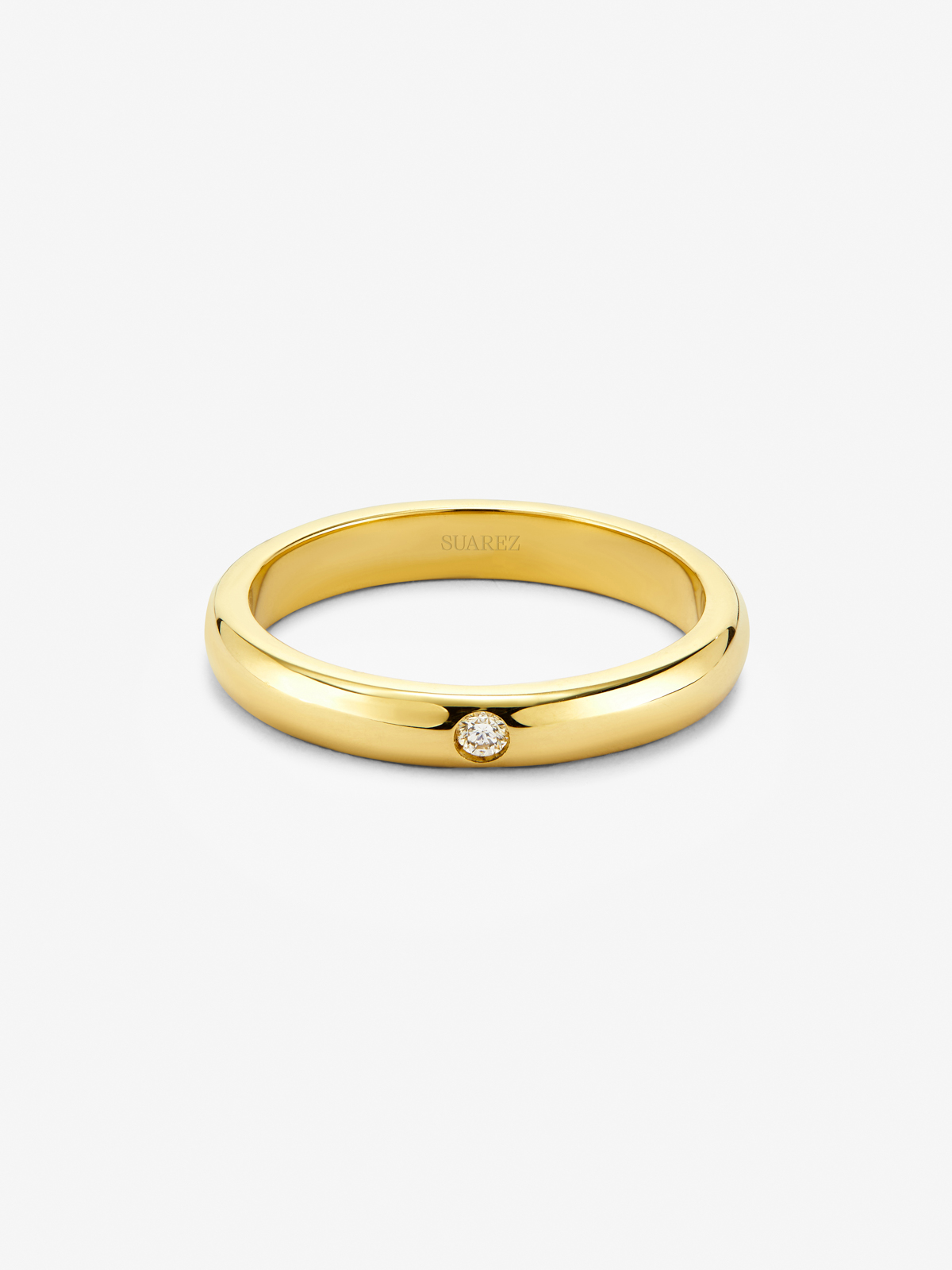 Alianza de oro amarillo de 18K con diamante en talla brillante de 0,03 cts