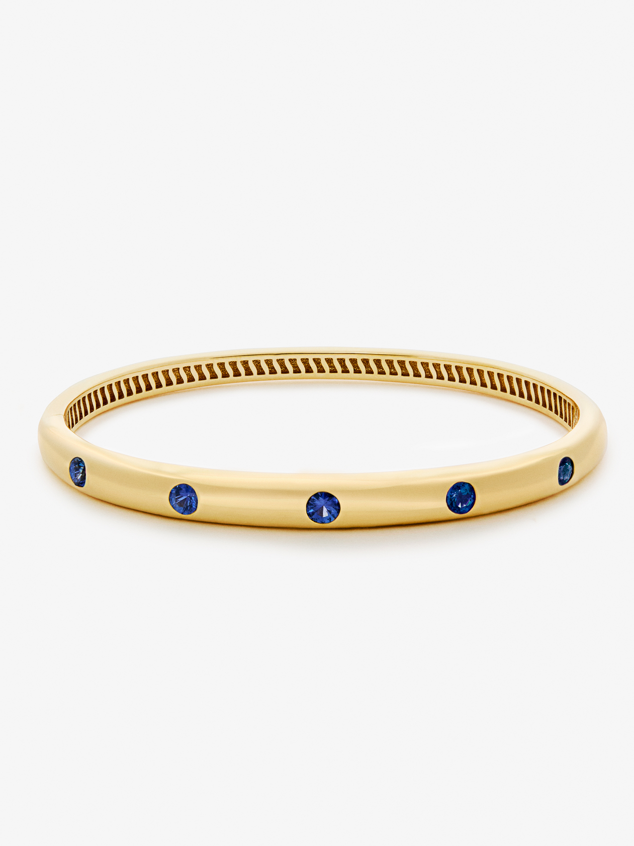18K yellow gold bracelet with 1.69 ct brilliant-cut blue sapphires