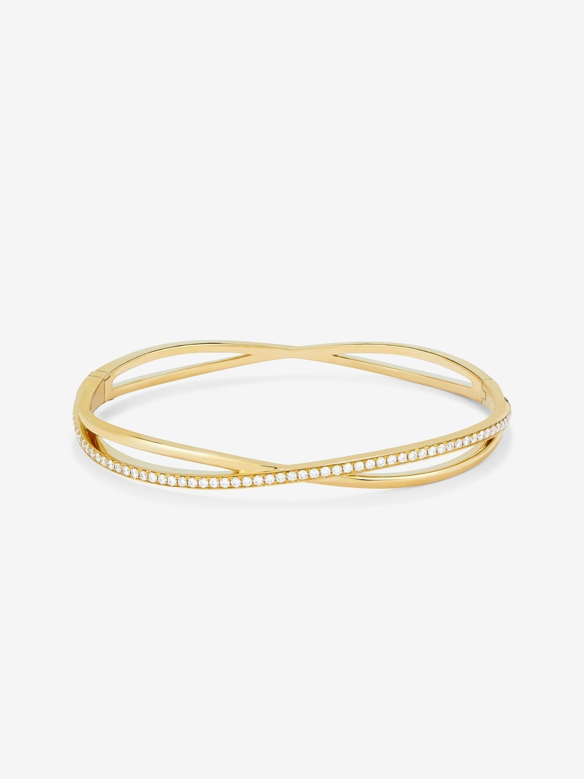 18kt yellow gold rigid bracelet with diamonds