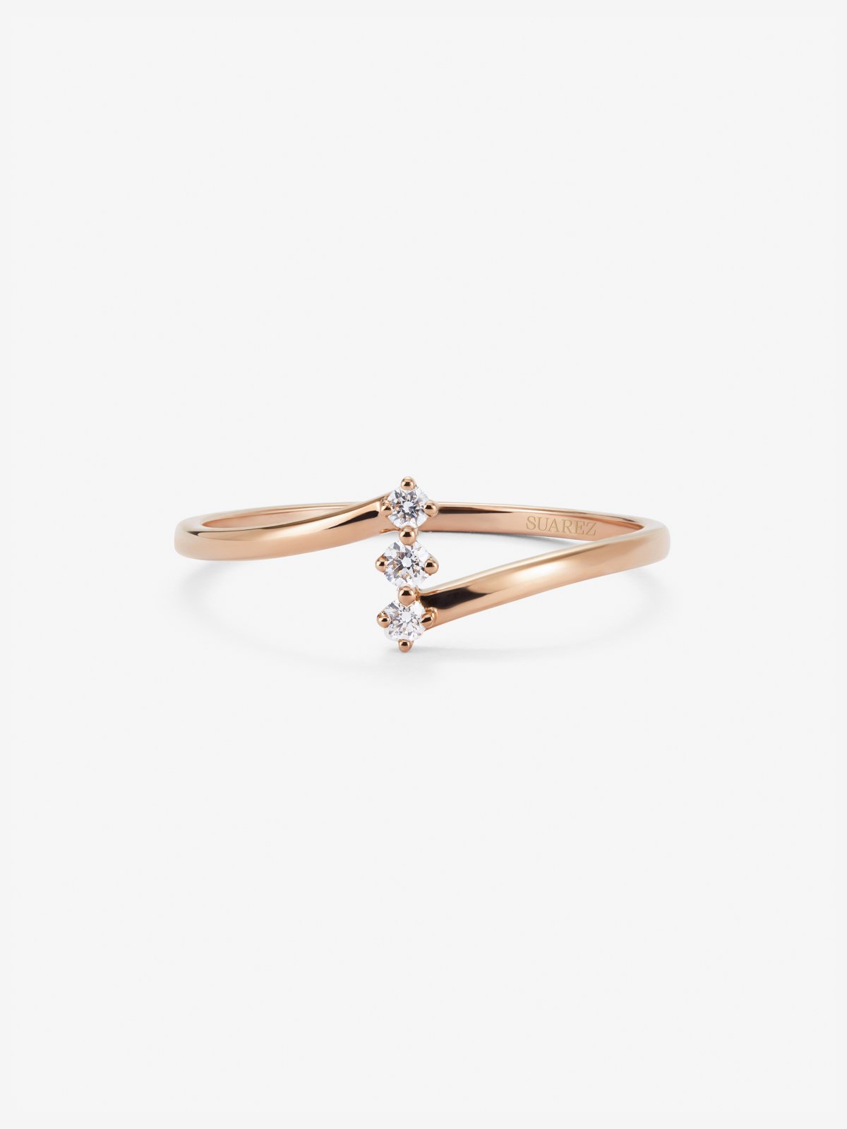 18K rose gold ring with 0.06 cts bright size diamonds