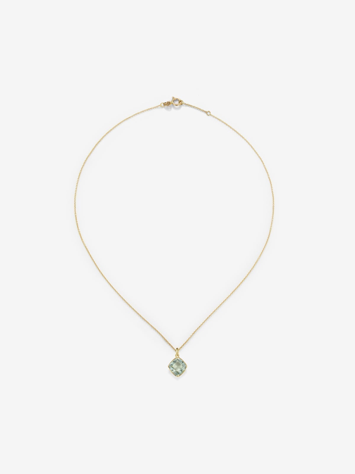 18K yellow gold pendant chain with green amethyst.