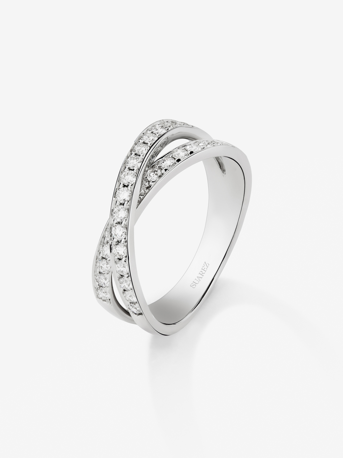 18K White Gold Double Diamond Ring