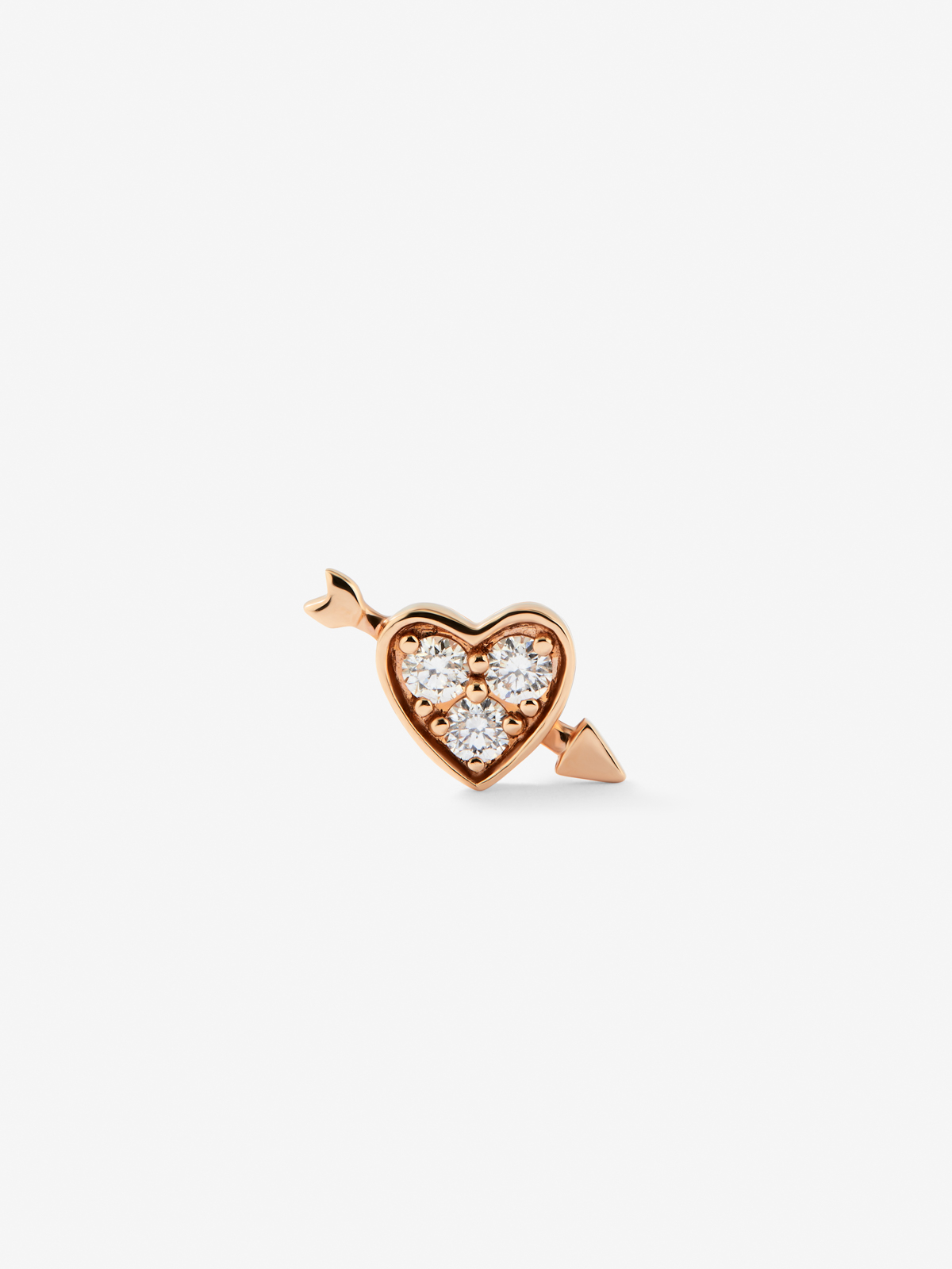 18kt rose gold single earring with diamonds