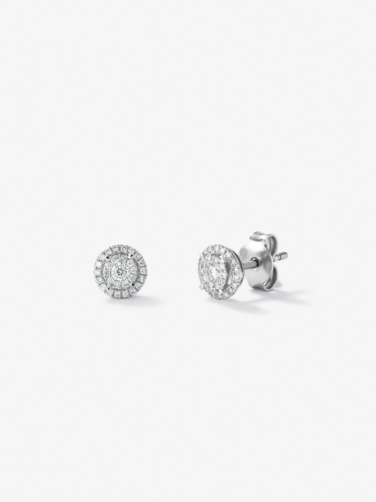 Pendientes de oro blanco de 18kt con diamantes