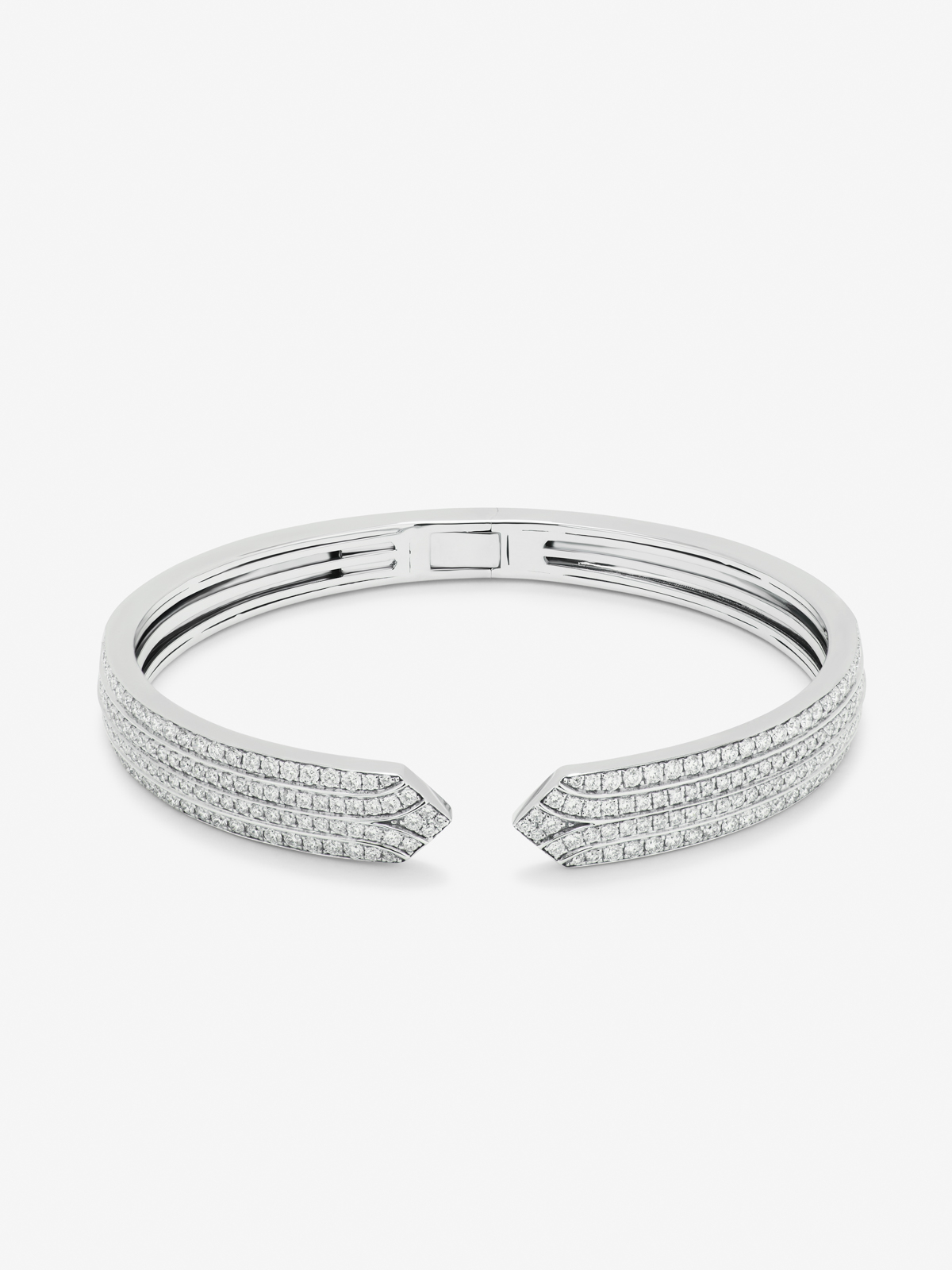 18K White Gold Open Cuff Bracelet with Diamond