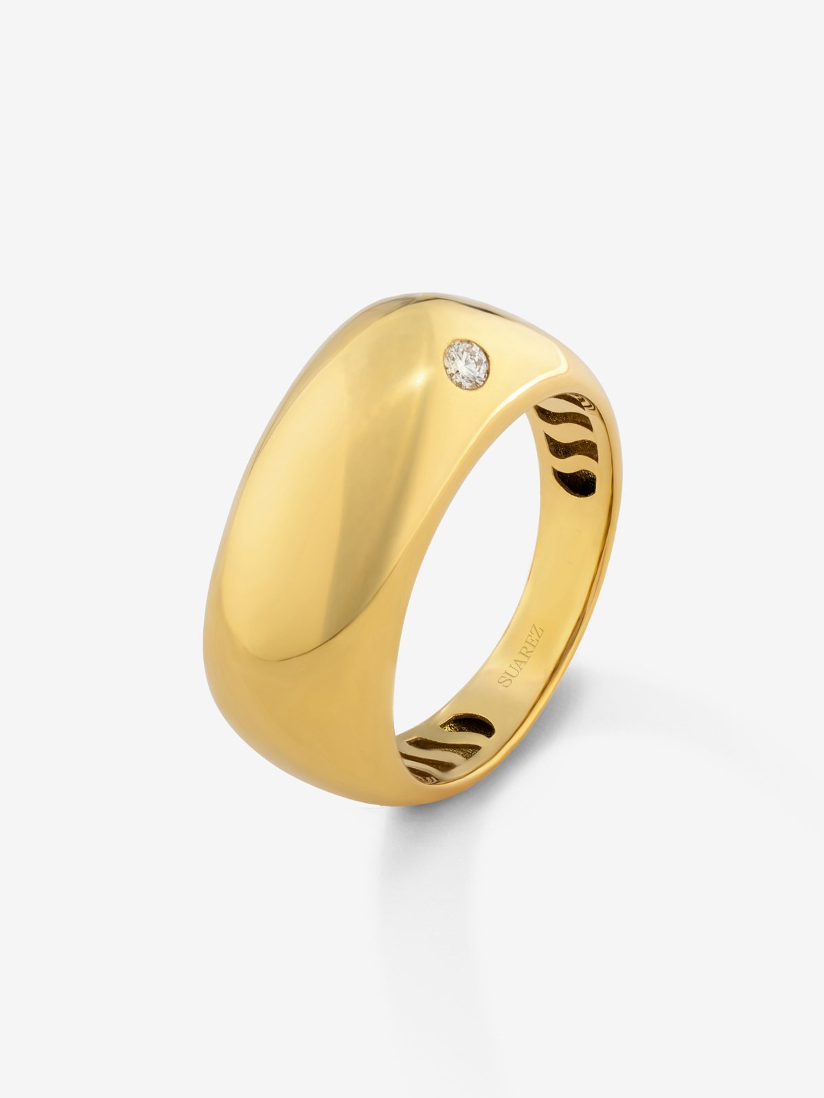 18K yellow gold ring with 0.03 ct brilliant cut diamond