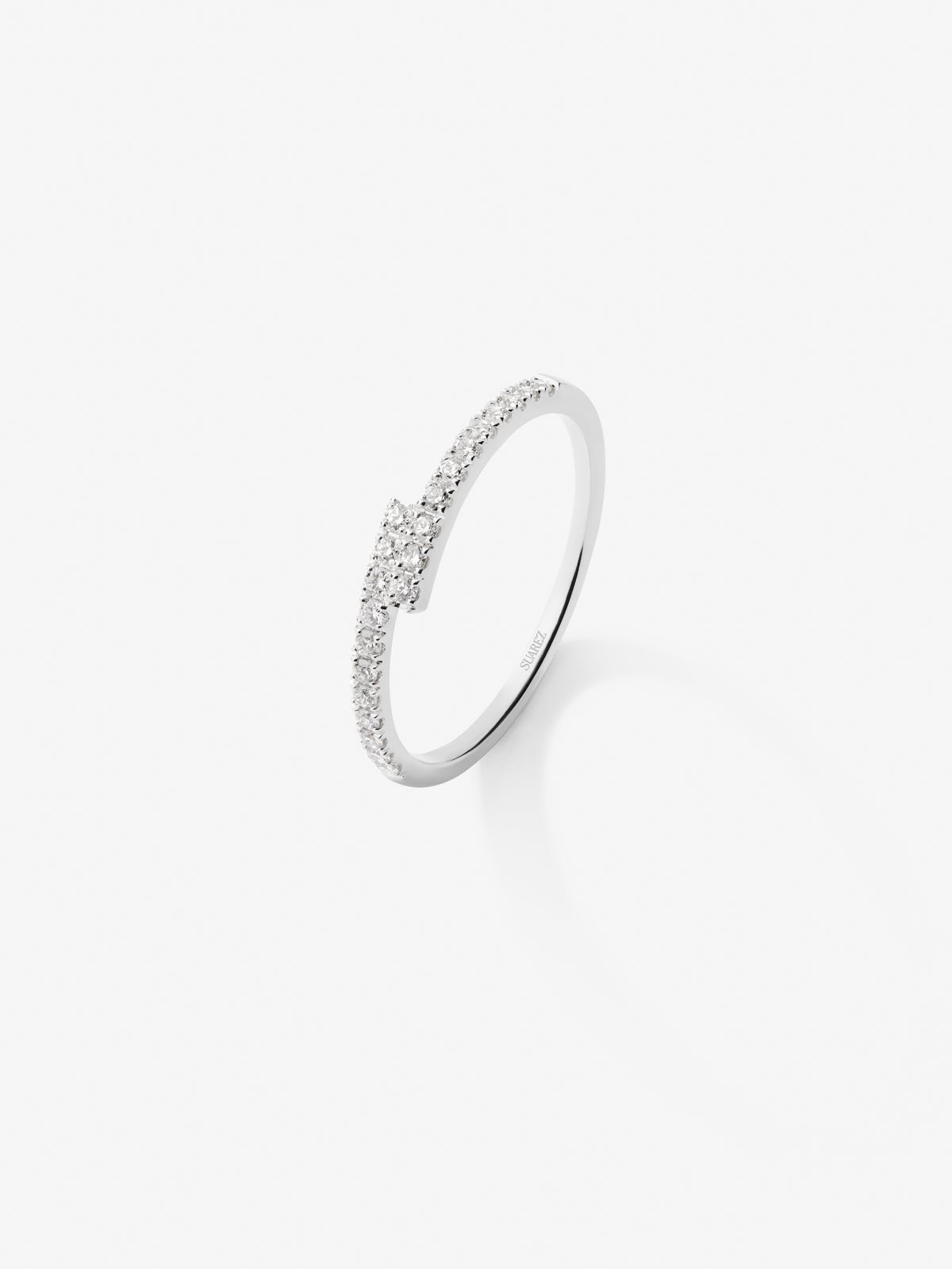 You and me ring in 18K white gold with 22 brilliant-cut diamonds with a total of 0.18 cts