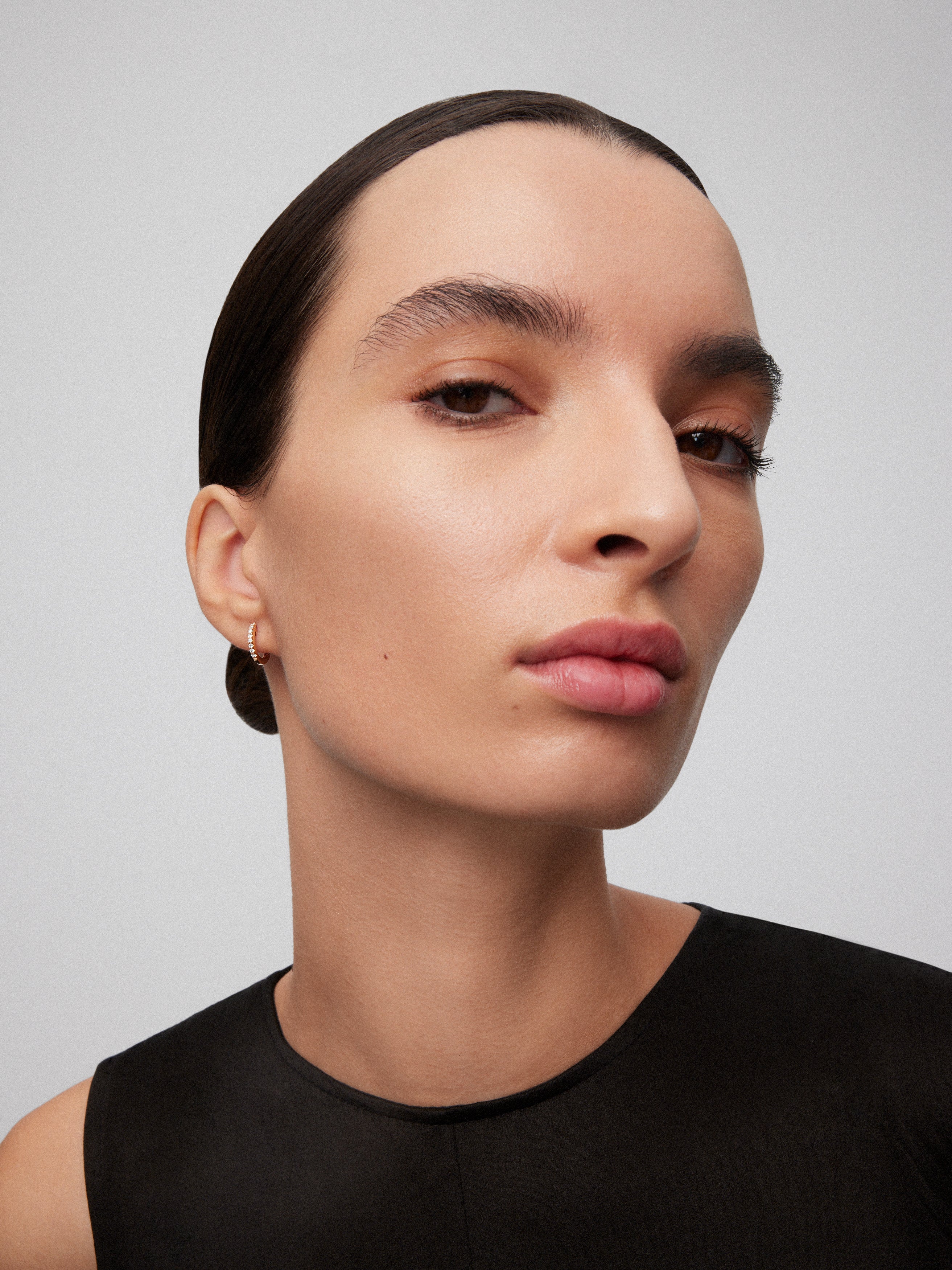 Pendientes de oro rosa de 18kt con diamantes