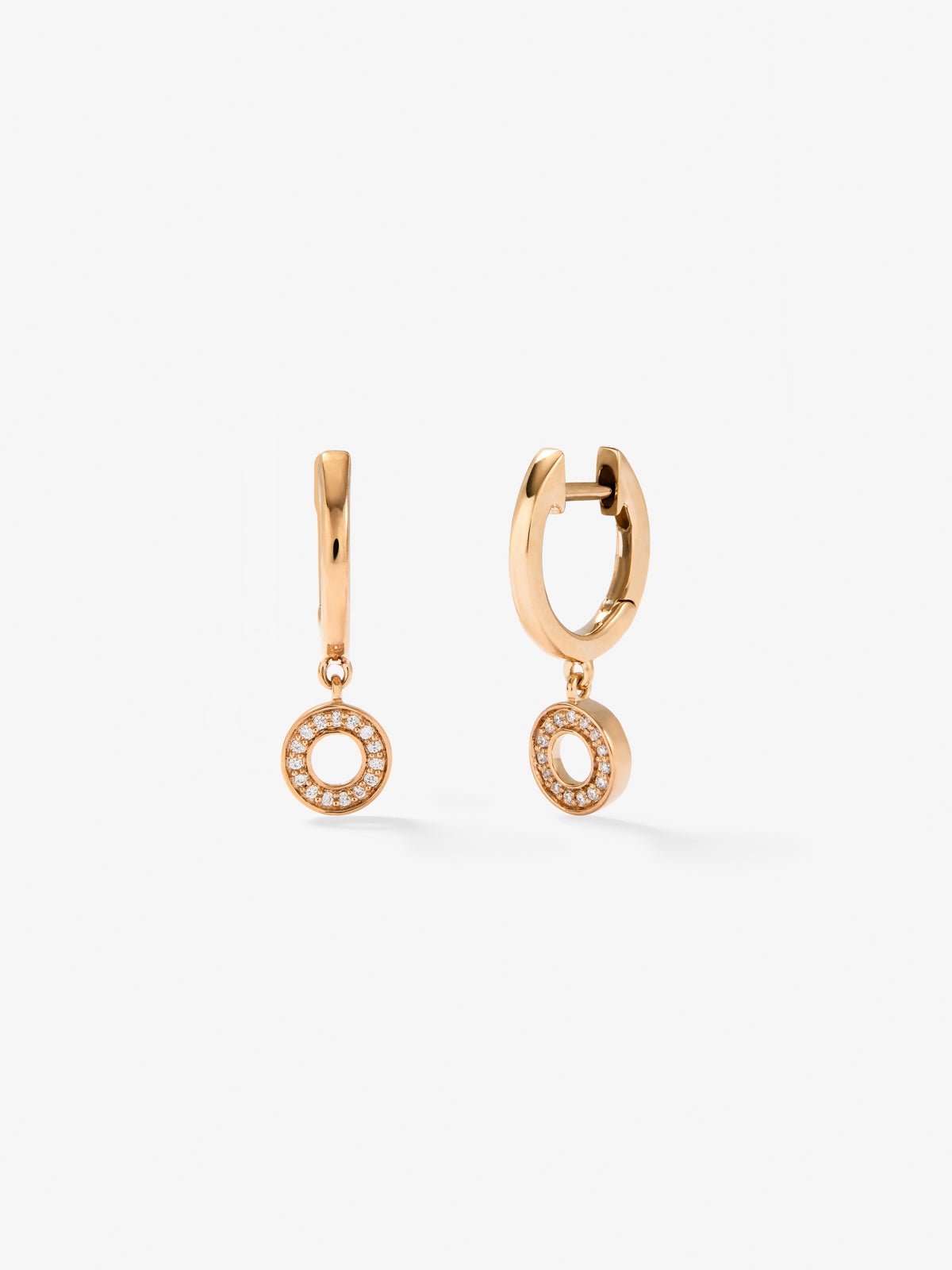 Pendientes de oro rosa de 18kt con diamantes
