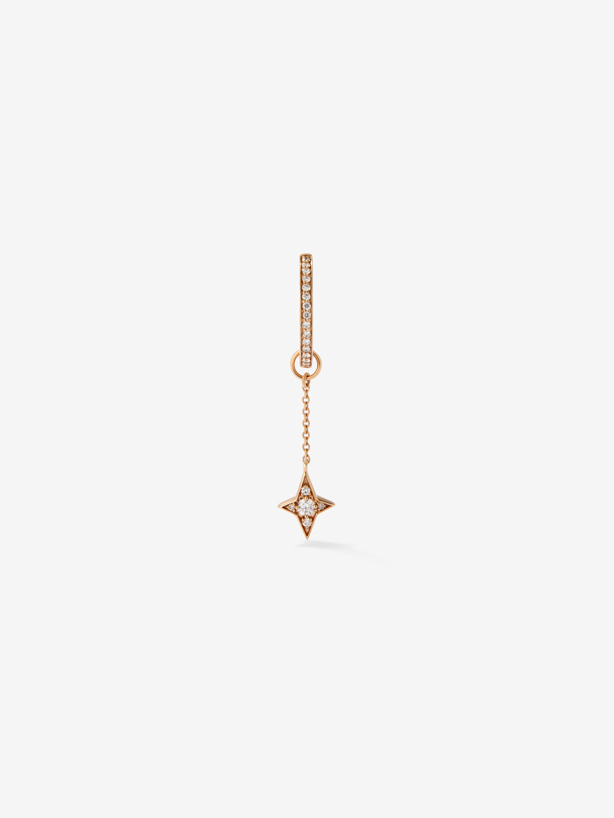 18kt rose gold single earring with diamonds