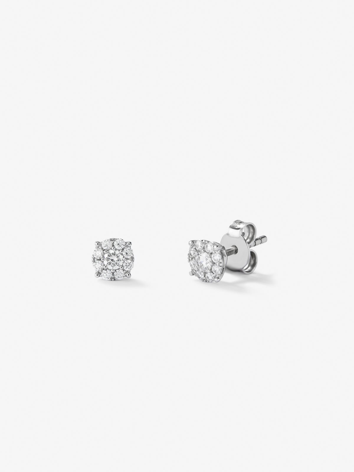 Pendientes de oro blanco de 18K con diamantes blancos en talla brillante de 0,37 cts