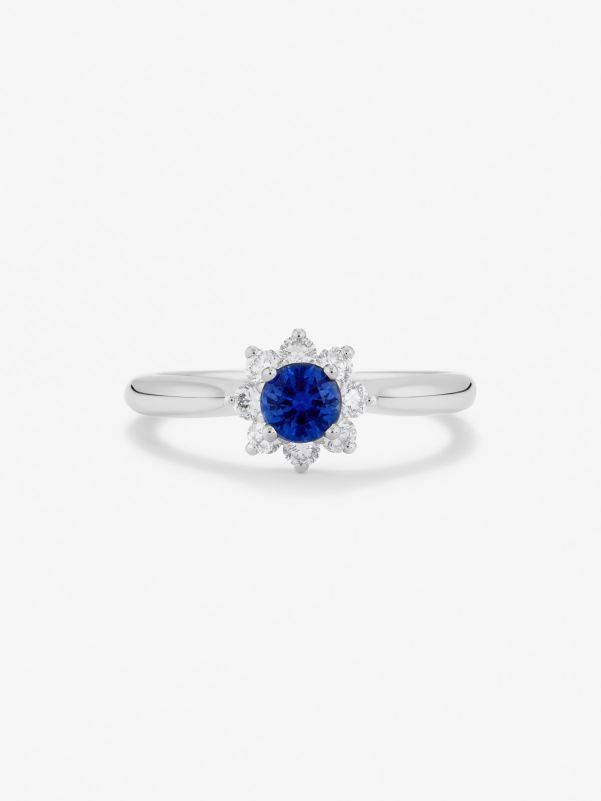 18K White Gold Ring with Royal Blue Sapp