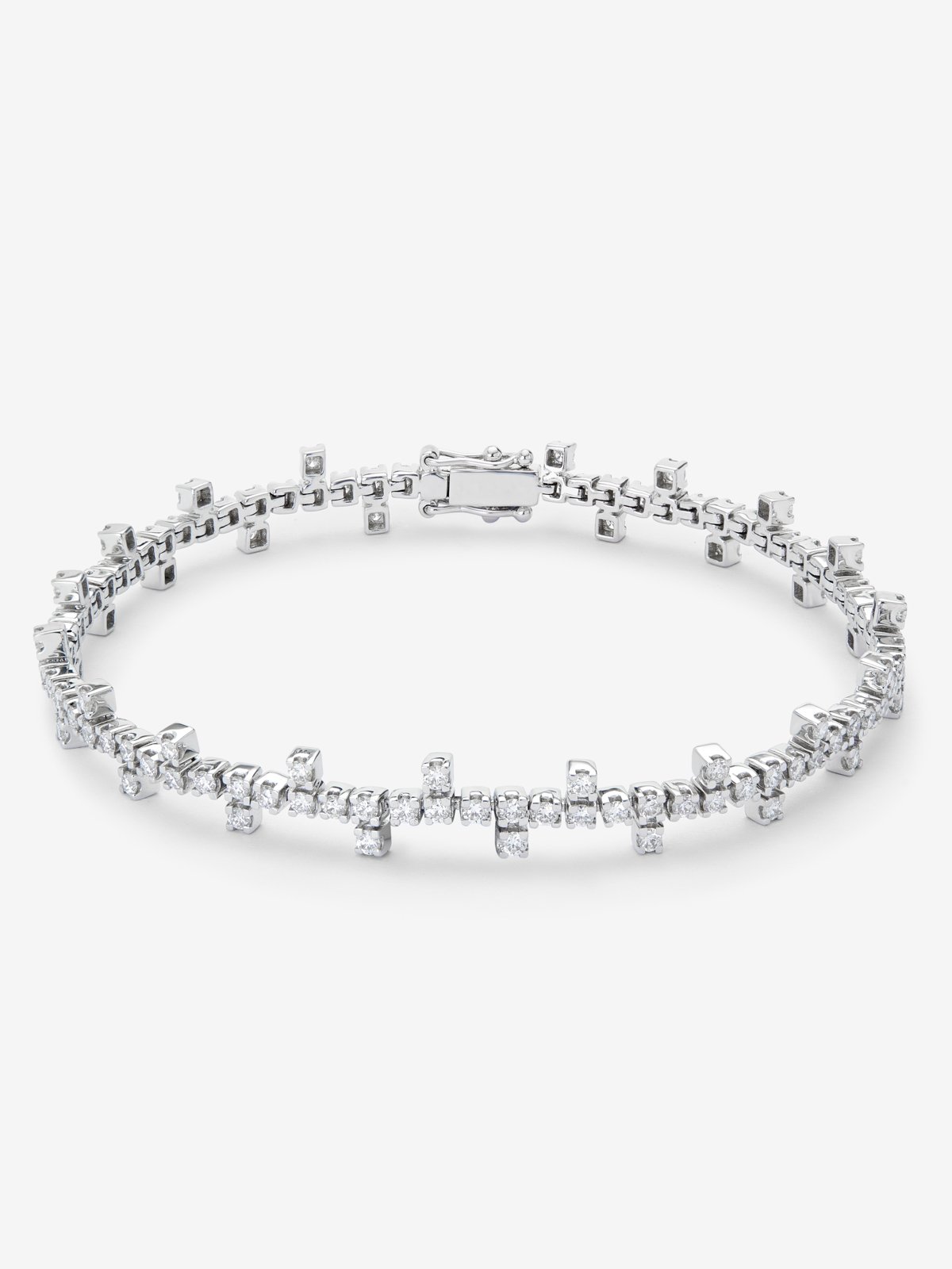 Semi -rigid 18k white gold bracelet and diamond